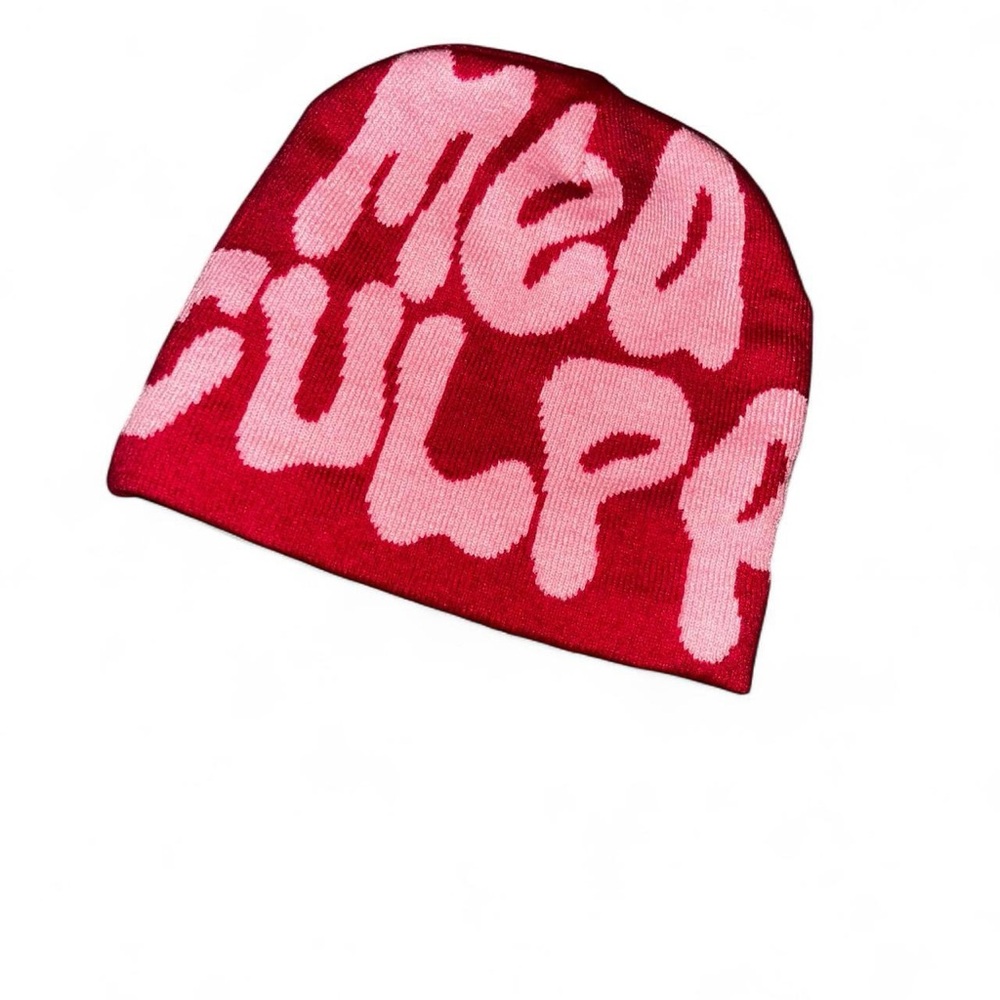 Red and Pink Graphic Beanie
